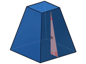 Rechtwinkliges Dreieck im Pyramidenstumpf