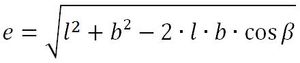 Formel für Diagonale e beim Rhomboid