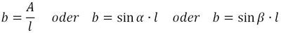 Formel für Breite von einem Rhombus