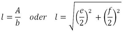 Formel für die Seitenlänge von einem Rhombus