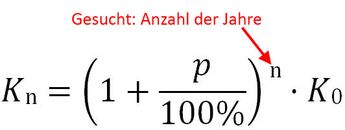 Formel aus der Zinseszinsrechnung