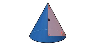 Rechtwinkliges Dreieck in einem Kegel