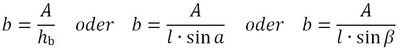 Formel für Breite vom Rhomboid