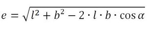 Formel für Diagonale f beim Rhomboid