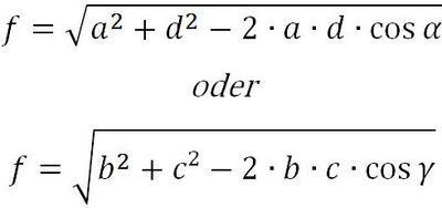 Formel für Diagonale f beim Trapez