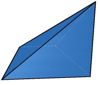 Ungleichschenklige, schiefe Pyramide