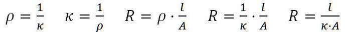 Widerstand mit spezifischem Widerstand oder spezifischer Leitfähigkeit