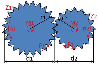 Kräfte und Drehmoment bei Zahnrädern