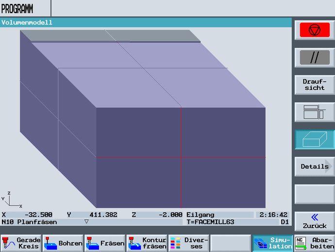 CNC-Programm Simulation