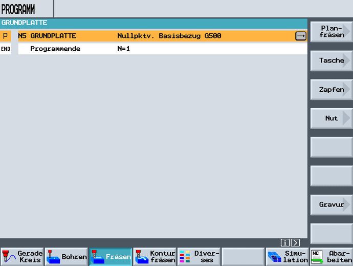 CNC-Programm zum Planfräsen