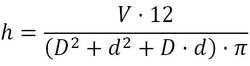 Formel für die Höhe eines Kegelstumpfes