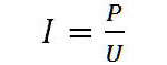 Formel für Stromstärke mit Leistung und Spannung
