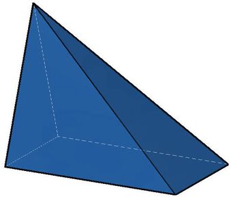 Gleichschenklige, schiefe Pyramide