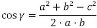 Kosinussatz für cos gamma