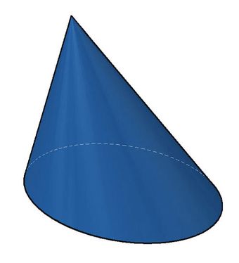 Kreisrunder, schiefer Kegel Kreisrunder, schiefer Kegel