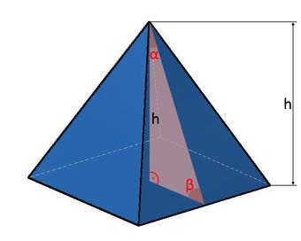 Rechtwinkliges Dreieck in Pyramide