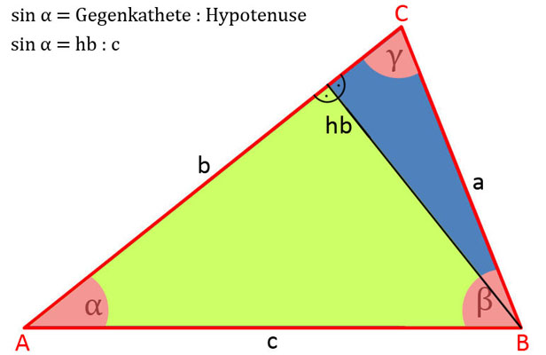 Sinussatz ermitteln Bild 1