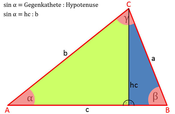 Sinussatz ermitteln Bild 2