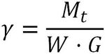 Formel für Gamma mit Torsionsmoment